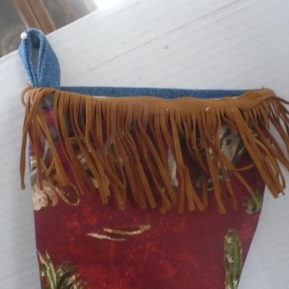 Handmade Western Ranch Style Christmas Stocking - Picture 3 of 7